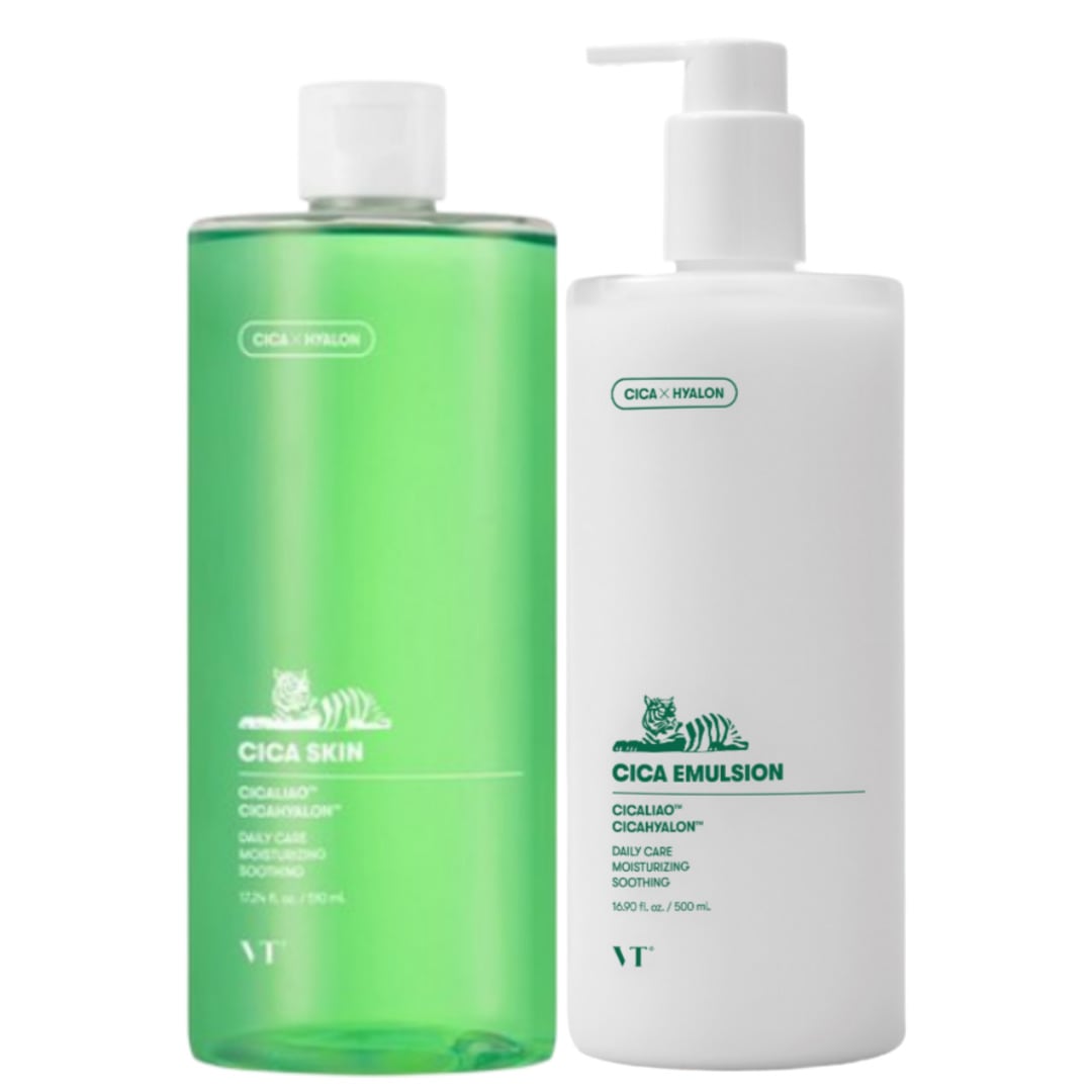VT シカ 基礎大容量 2種セット (スキン510ml+エマルジョン500ml) VT独自成分CICAHYALON配合真皮保湿＆鎮静ケアセンテラ4XコンプレックスグルプロノラクトンPHA角質ケ