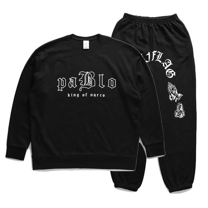 ACE FLAG 上下セット 長袖 ブランド スケボー メンズ 春秋冬用 黒 大きいサイズ エースフラッグ セットアップ トレーナー スウェット 裏パイル スウェットパンツ