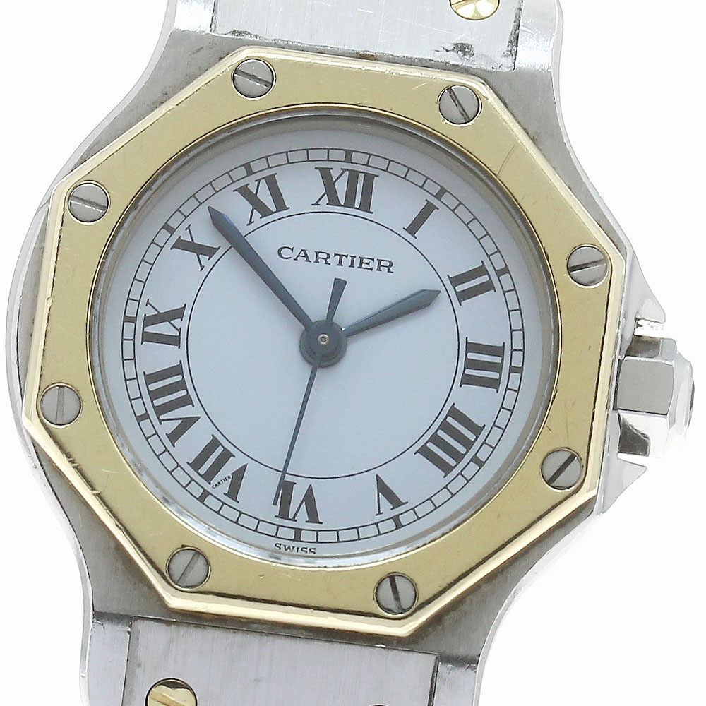 カルティエ CARTIER サントスオクタゴンSM YGコンビ 自動巻き レディース _874149【中古】