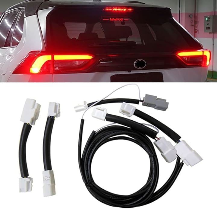 互換品 RAV4 50系 ガソリン車専用 LED テールランプ ブレーキランプ ４灯化 全灯化 配線キット ハーネス 取り付け説明書付き