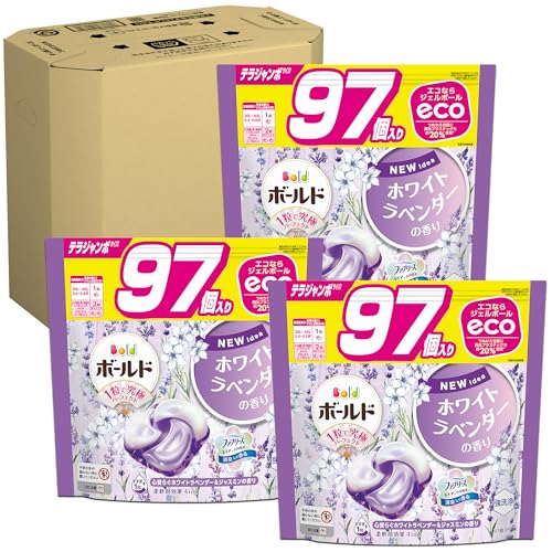 ボールド 洗濯洗剤 ジェルボール4D ホワイトラベンダー&ジャスミン 詰め替え 97個3袋 [大容量] [ケース品]