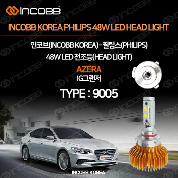 INCOBB KOREA PHILIPS HYUNDAI IG AZERA 48W LED HEADLIGHT 9005