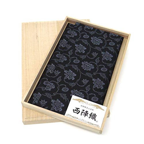 サイズ：入れない 最高級正絹金封ふくさ 西陣織り 桐箱入り 【黒 牡丹唐草】 入れない