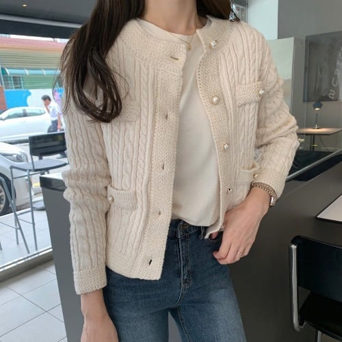 ニット カーディガン パールボタン 韓国 ファッション レディース オルチャン 春 秋 冬 Bryanevans Com