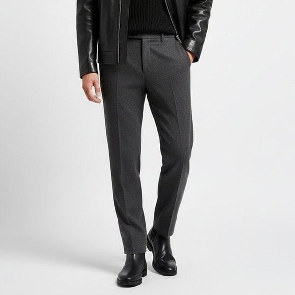 メンズ起毛スラックス リンクルフリー 冬用フォーマルパンツ 3色 S～4XL
