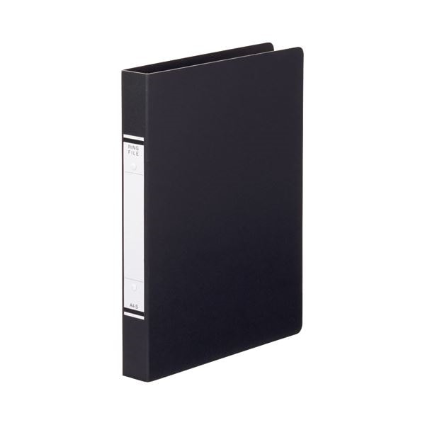 （まとめ） TANOSEE Oリングファイル（紙表紙） A4タテ 2穴 220枚収容 背幅36mm 黒 1セット（10冊） 10セット