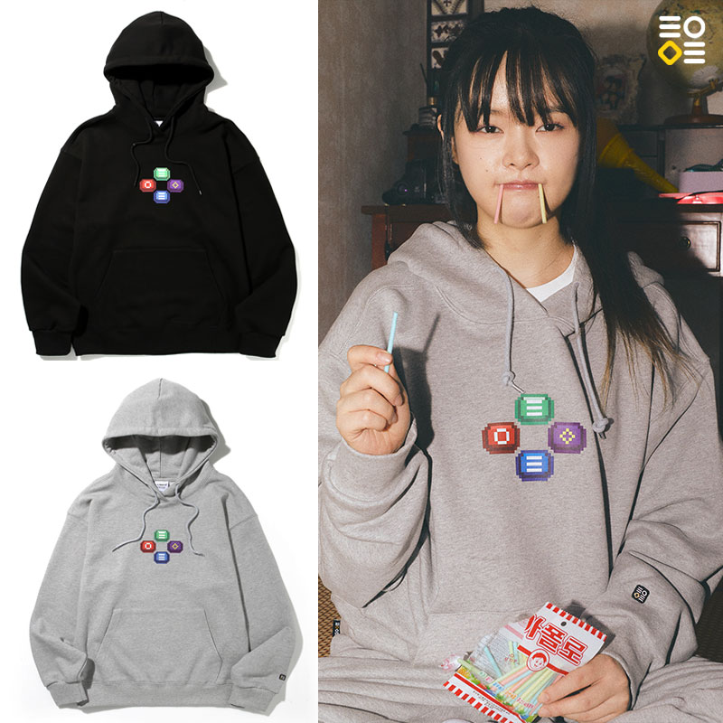 ギヤードパスウェーフーディー長袖スウェットポケットパーカートップス コットン