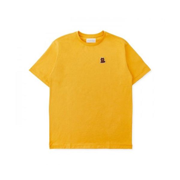 LINE FRIENDSラインフレンズメイドバイブラウンワッペンマスタード半袖Tシャツ