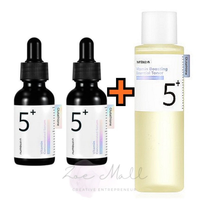 [2個入り]5番 白玉グルタチオンＣ美容液 30ml+5番 白玉点滴グルタチオンCトナー, 200ml