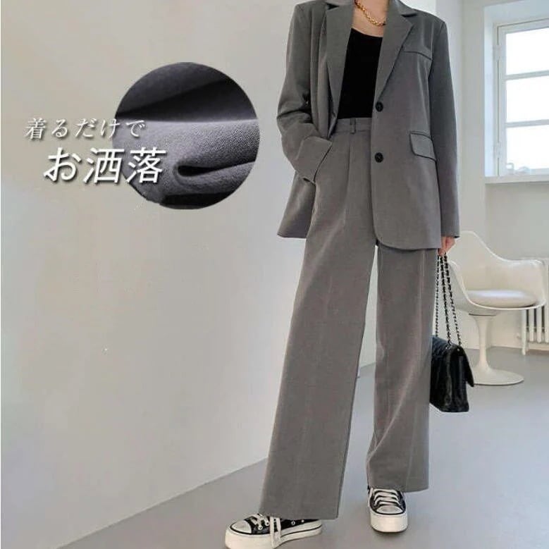 セットアップパンツスーツレディースパンツドレススーツジャケッlトワイドパンツ春春春ビジネステーラードジャケット着痩せカジュアルきれいめ卒業式
