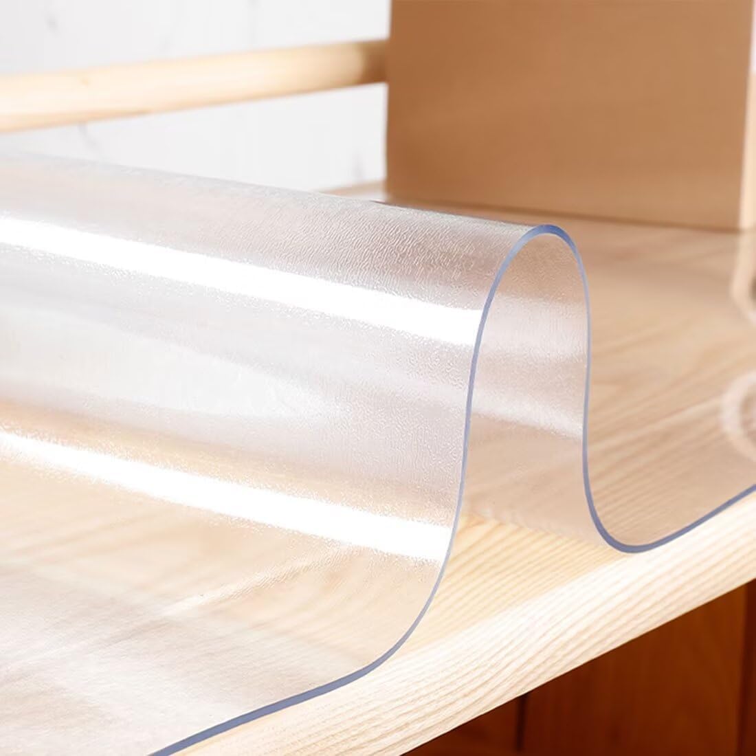 Eamochi テーブルクロス エンボス加工 透明 PVC製 100x240cm 厚さ3mm デスクマットテーブルカバー ビニールクロス 防水・耐熱・耐久・撥水加工・無臭 テーブルマット