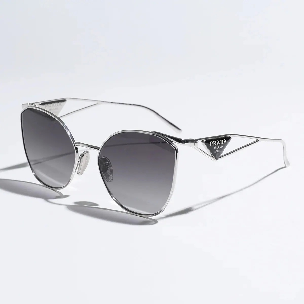 PRADA プラダ サングラス SPR50Z E1BC レディース キャットアイ型 メタルフレーム フルリム トライアングルロゴ アイウェア FE09S SPR