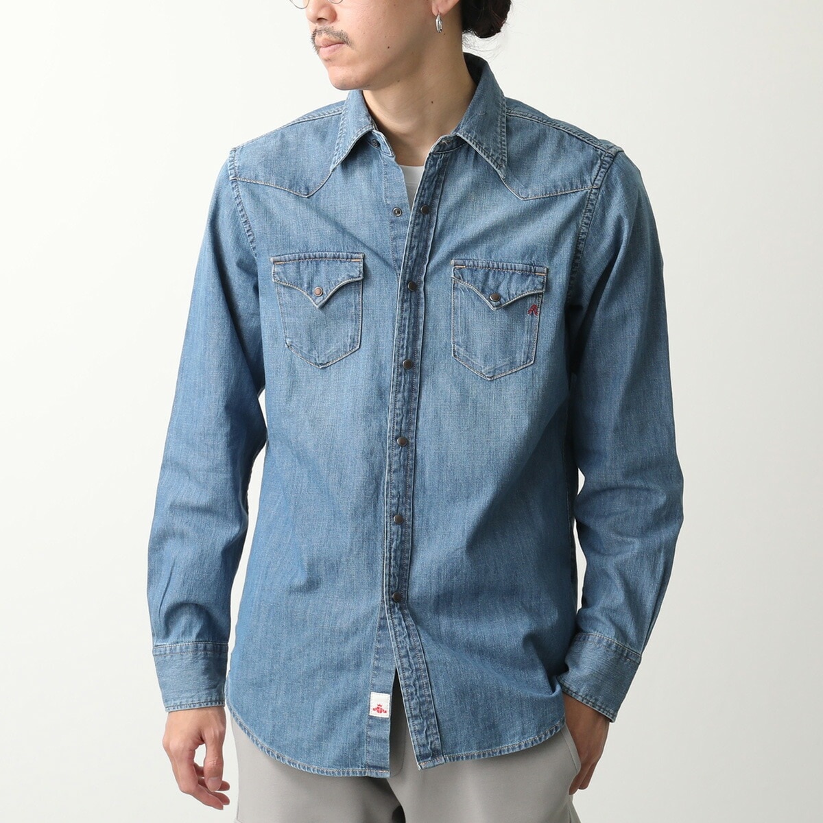 REPLAY リプレイ デニムシャツ 6.5 OZ DEEP BLUE DENIM M4023T 000 26C 94A メンズ ウエスタンシャツ 長袖 コットン 009
