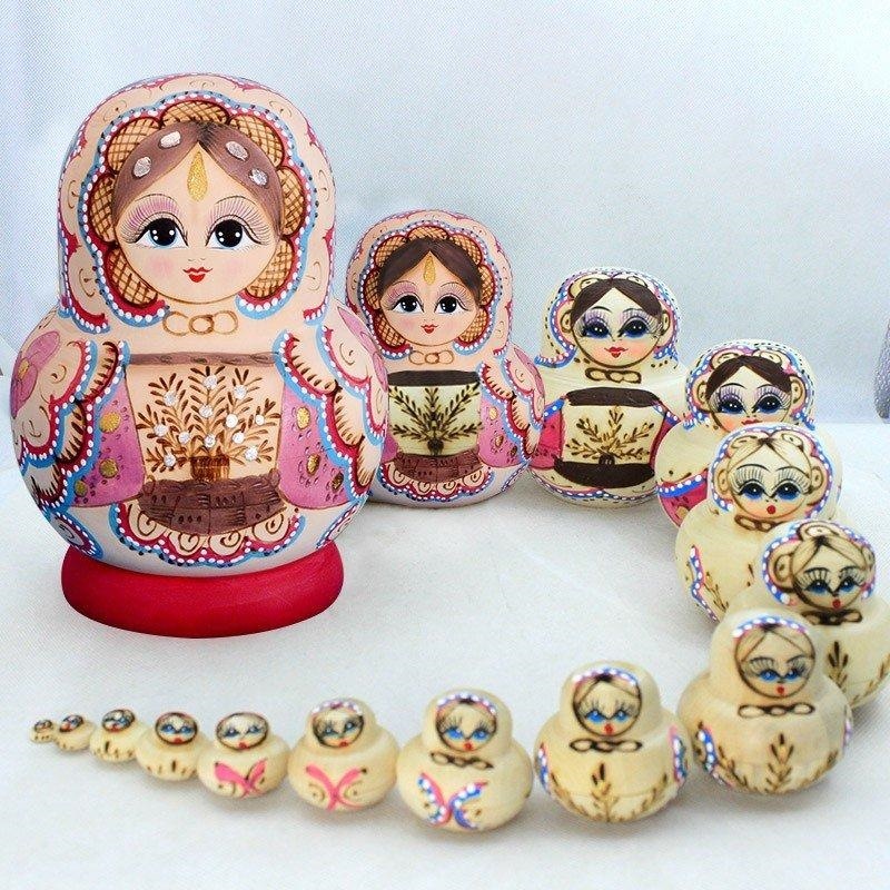 マトリョーシカ ロシア 人形 手作り お土産 動物 ぬいぐるみ 娯楽用品 ギフト プレゼント ロシア巣人形 入れ子人形 飾り分離 ドール 手描き 誕生日に