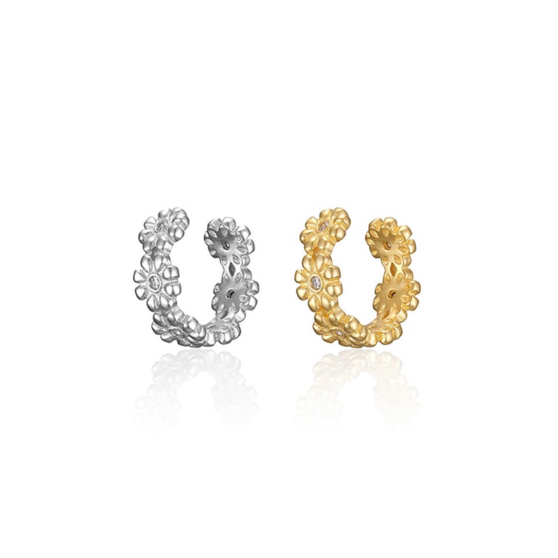 [ZB1 ソンハンビン 着用] Silver blooming daisy cubic ear cuff LSE15 韓国 アイドル アクセサリー レディース メンズ ゼロベースワン ボイプラ