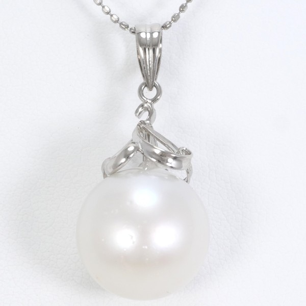 K14 14金 WG ホワイトゴールド ネックレス パール(真珠) 約40cm ジュエリー 中古