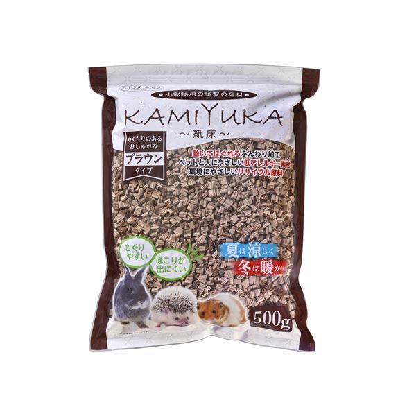 （まとめ） KAMIYUKA紙床ブラウン 500g （ペット用品） (×6セット)