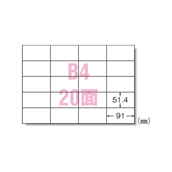 エーワン 1318-28268 PPCラベル B4 20面A型