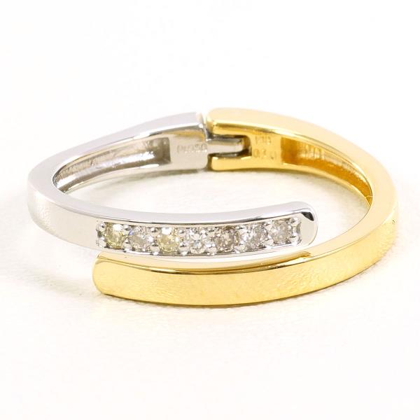 PT950 K18YG スカーフリング ダイヤ 0.10 総重量約4.1g ジュエリー 中古