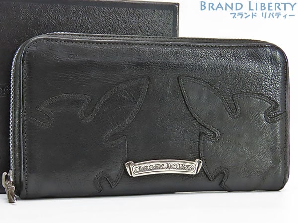 レア美品クロムハーツダブルフレアニーラウンドファスナー長財布ブラックレザーシルバー925RECFZP3DBLFLRKNE 91,300円