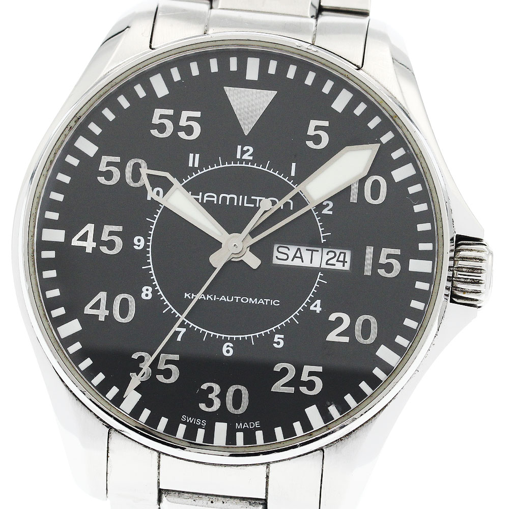ハミルトン HAMILTON H647150/H64715135 カーキ パイロット デイデイト 自動巻き メンズ 内箱付き_939314【中古】