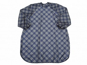 特殊衣料 食事前掛（超撥水）袖付 ネイビーチェック 1040