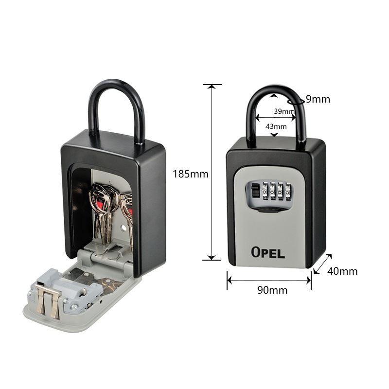 パスワードキーボックス 設置不要のパスワードメタルキーボックス 鍵収納 パスワード盗難防止収納ボックス 壁掛け