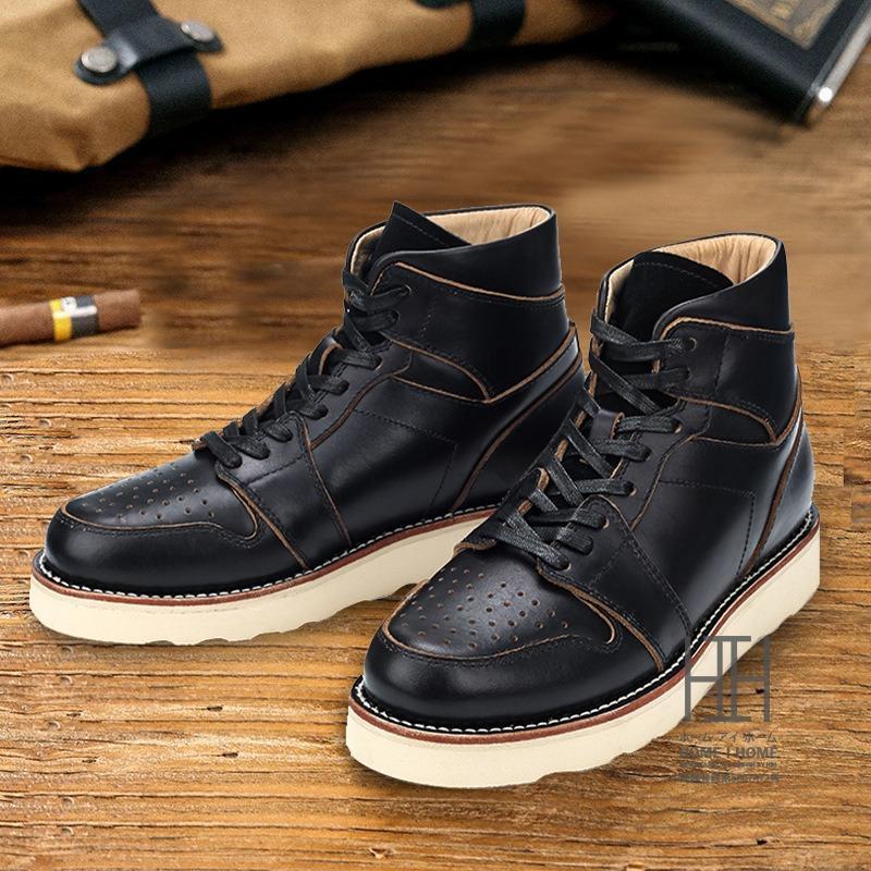 ブーツ メンズ ワークブーツ 本革 8ホール ミドルカット レースアップ 編み上げ 防寒 メンズシューズ 靴 紳士靴 バイク 防滑 革靴 厚底 メンズブーツ
