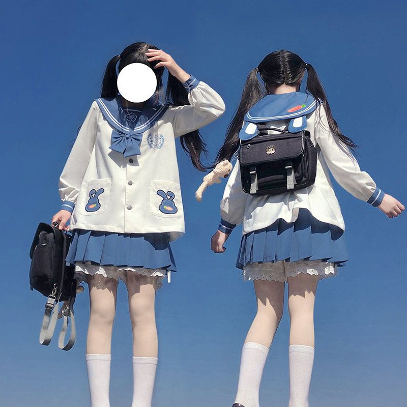 うわーにっこりうさぎ制服 双子 可愛い 幼稚園 セーラー服 女422