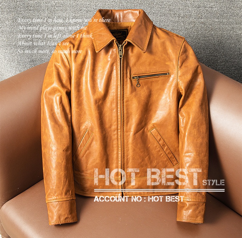 カウハイド 30s トラッカースタイル シングルライダース ギフト メンズ 革ジャン レザージャケット 植物鞣し 牛革 21,600円