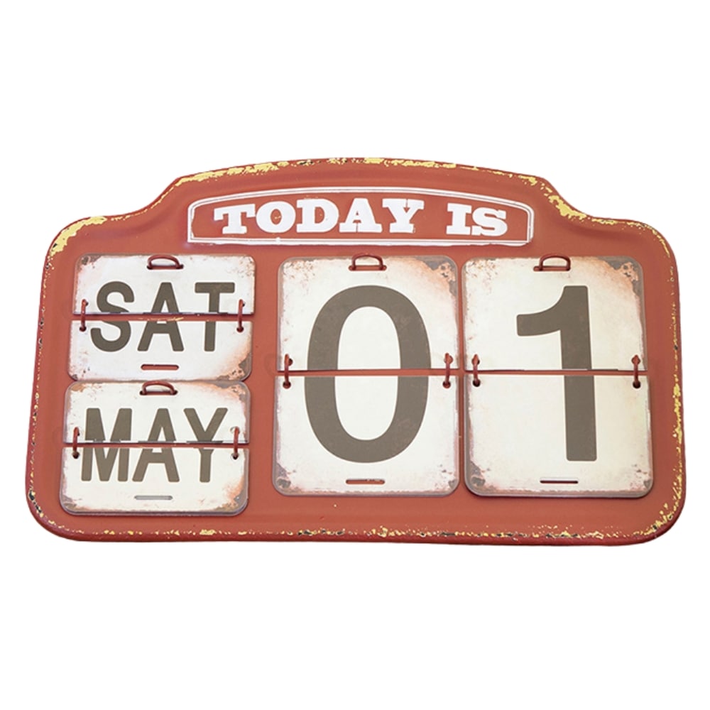 カレンダー 日めくりカレンダー 万年 アンティーク レトロ ブリキ ブリキ製 アメリカ雑貨 おしゃれ メタルカレンダー