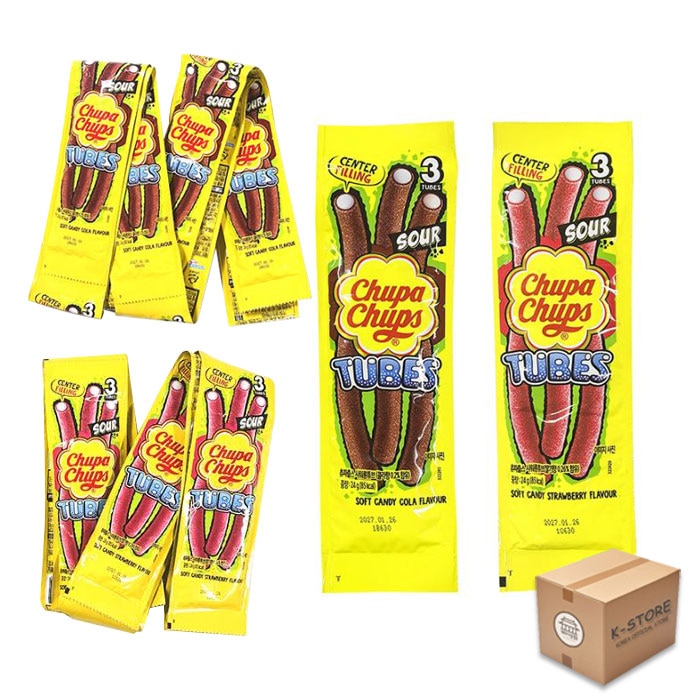 [業者向け] サワーロングチューブ(イチゴ&コーラ) 24g (16 x 18) / 3BOX