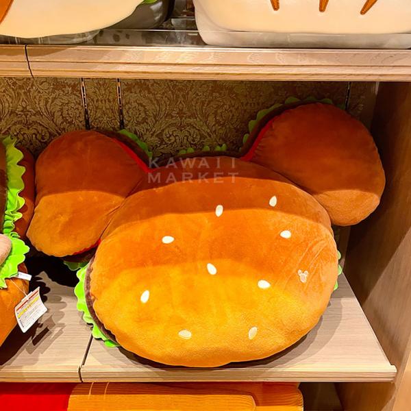 ミッキーシェイプ　バーガー　クッション　パークフード　リビング　グッズ　2019　ランド　シー　グッズ　お土産　プレゼント　TDL　TDS