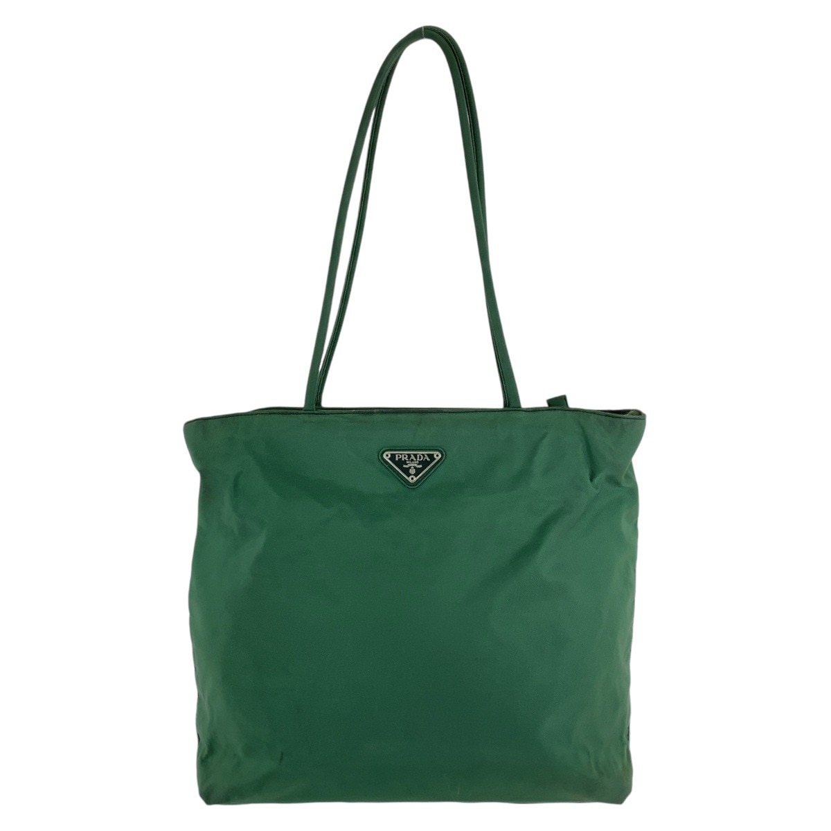 テスート 三角ロゴプレート グリーン シルバー金具 ナイロン トートバッグ ショルダーバッグ レディース 410266