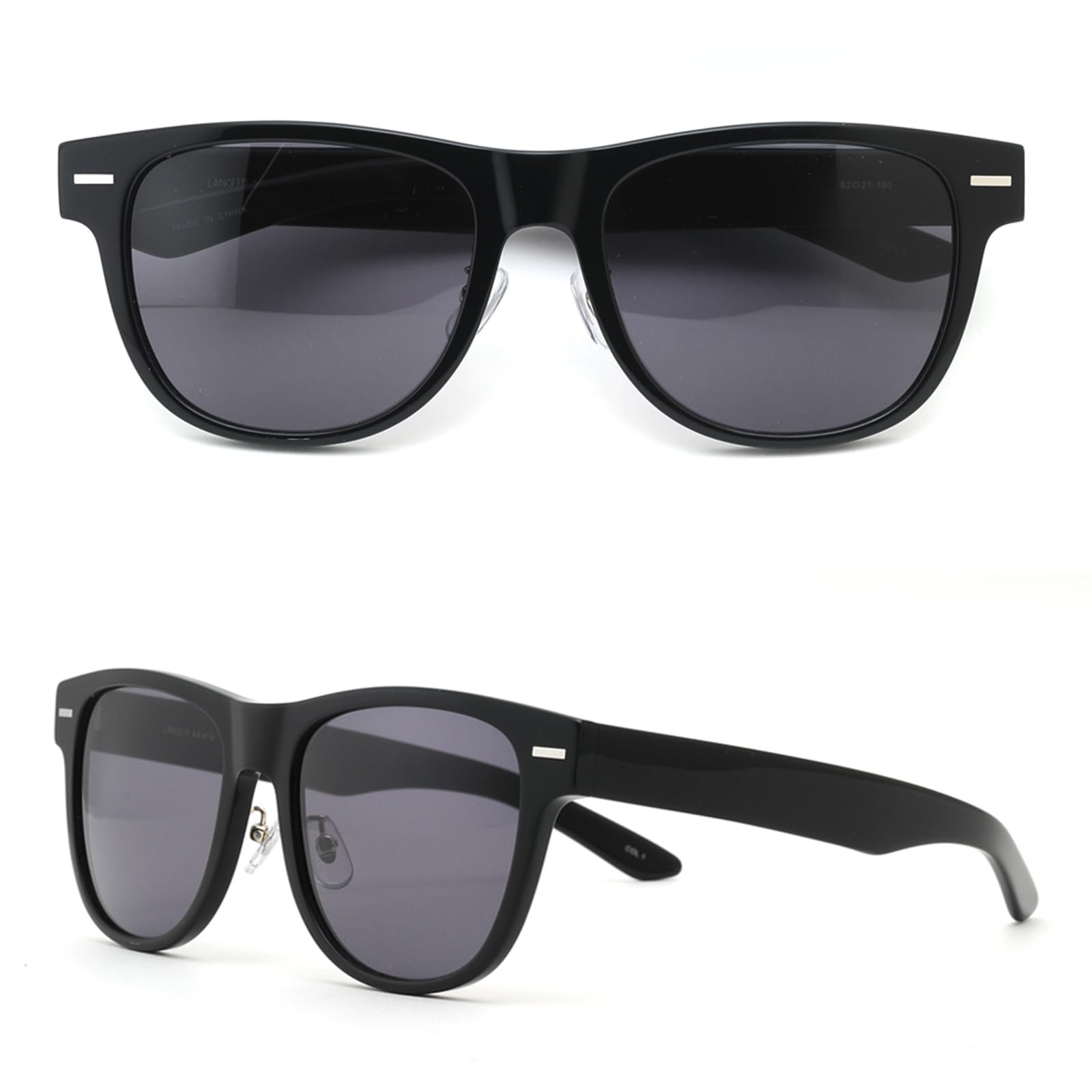 [LANCETTI] サングラス ビッグサイズ メンズ UVカット 大きいサングラス ブラック LS-K12-C1-58
