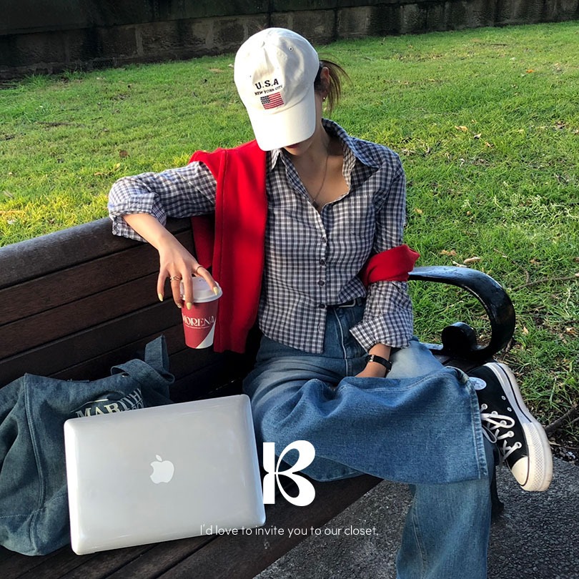 [MADE] ピッピ スリムチェックシャツ・ブラウス bs1176