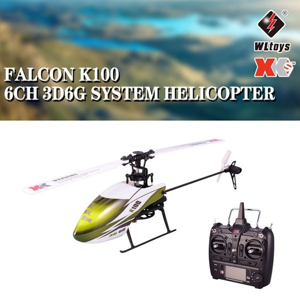 WLtoys XK K100 ラジコン ヘリコプター RC 3D 6G グリーン おもちゃ ABS
