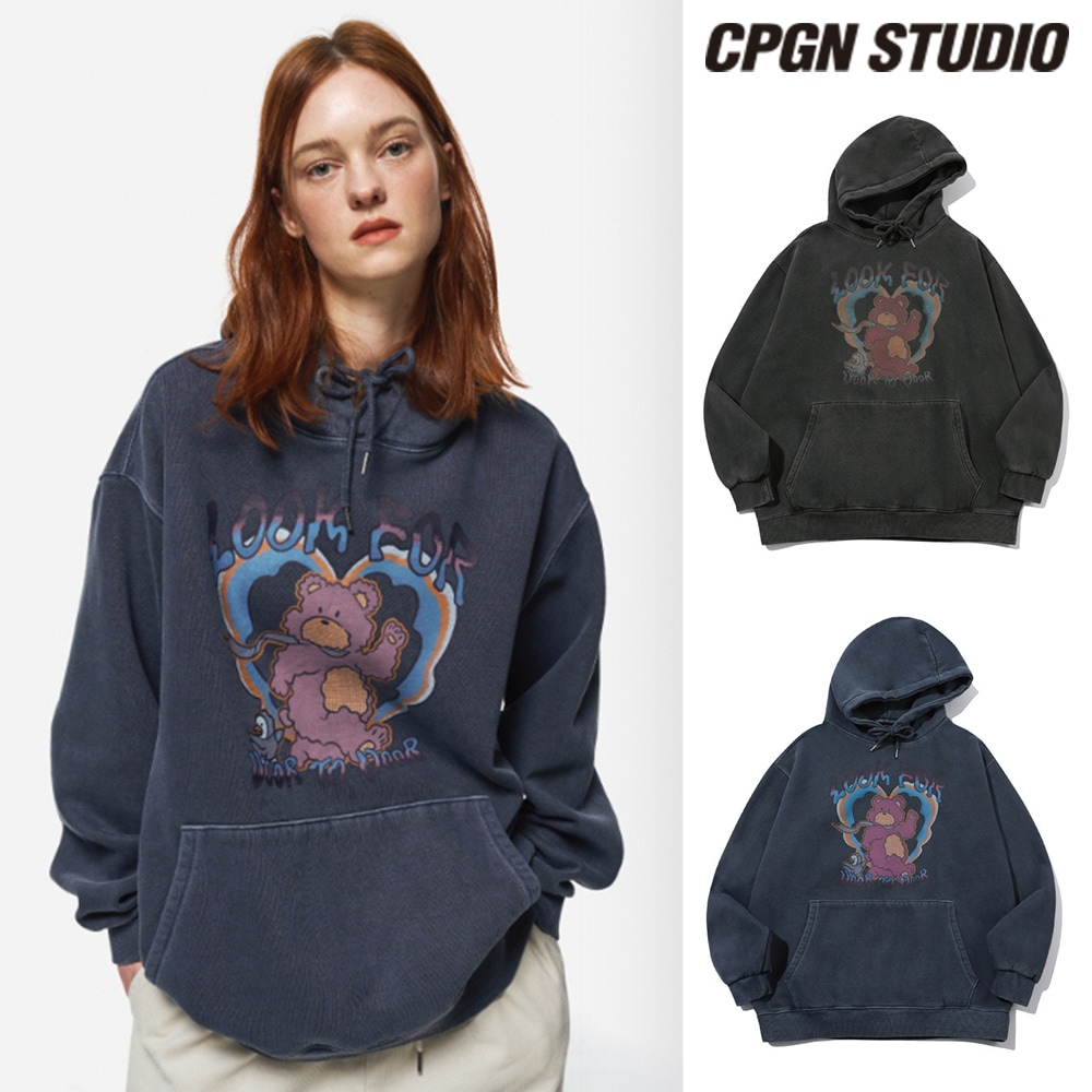 【CPGN STUDIO】 Heart Teddy Pigment Hoodie