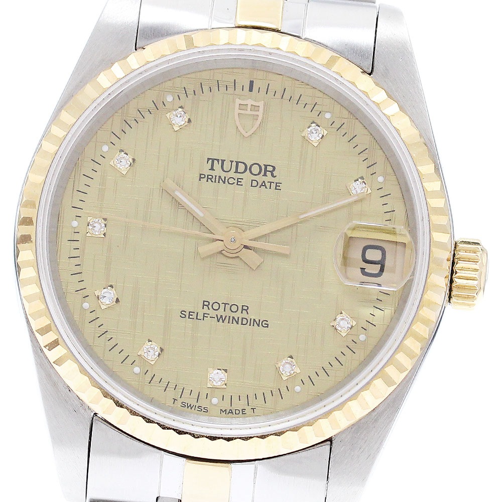 チュードル TUDOR 72033 プリンス デイト Cal.2824-2 YGベゼル 10Pダイヤ 自動巻き ボーイズ _871438【中古】