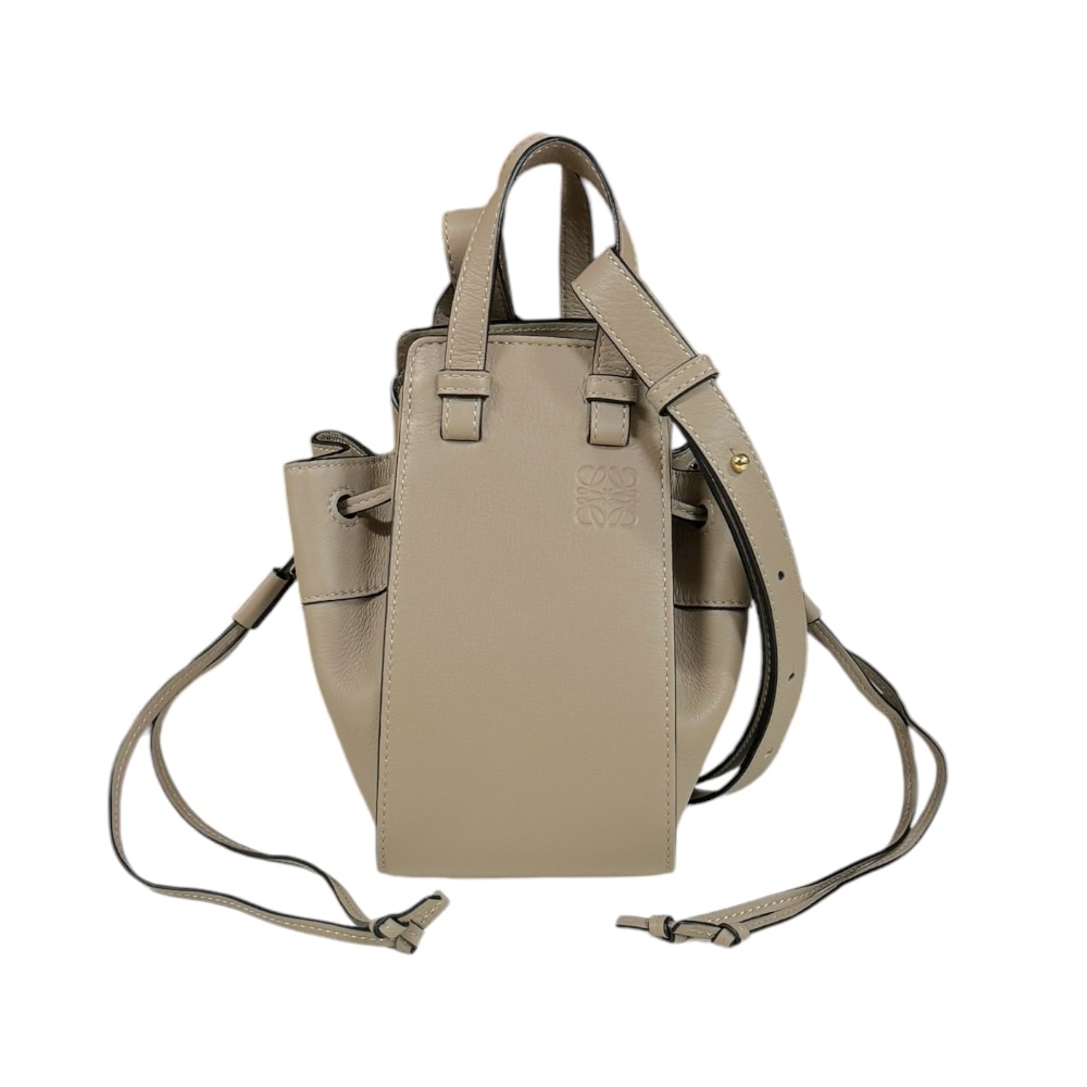 ロエベ ハンモックミニ ショルダーバッグ レザー 314.30.V07 ベージュ LOEWE 中古 美品