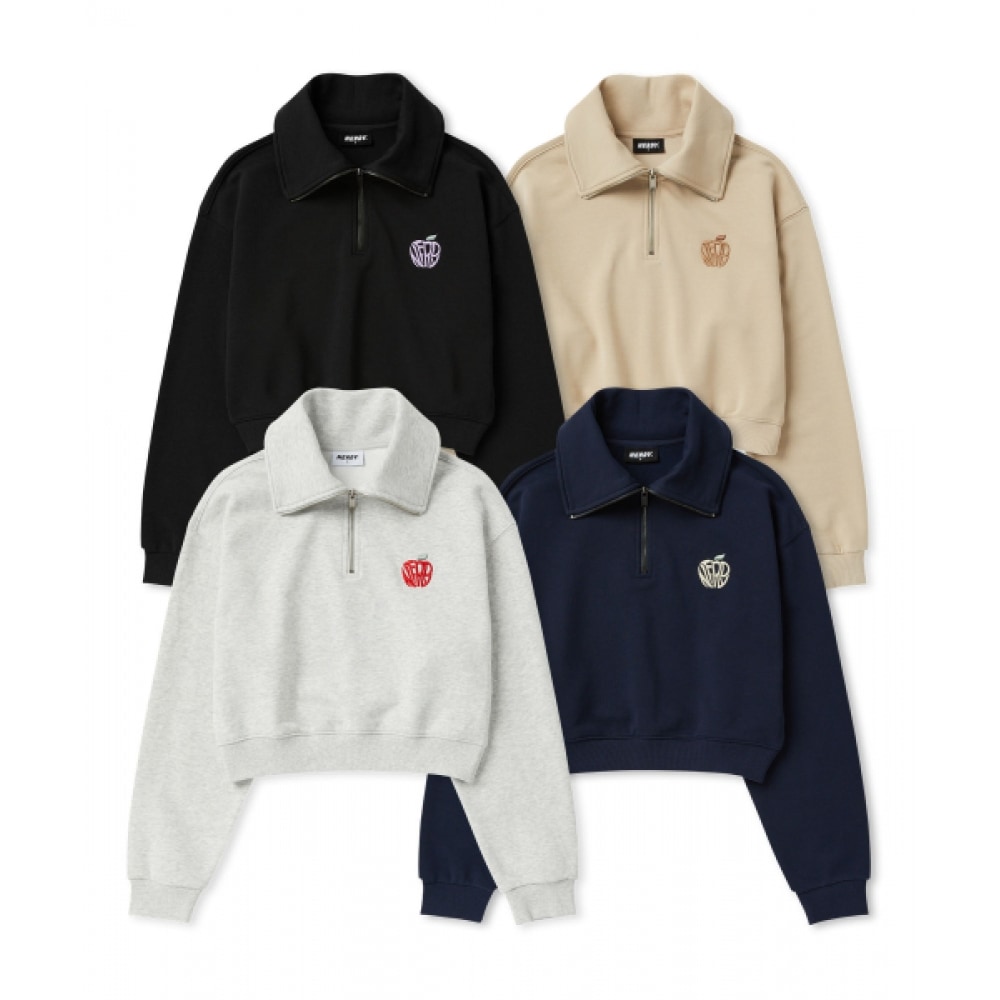 NERDY 女性用スフレクロップスウェットシャツ (24FW) (ブラック/ネイビー/メランジホワイト/ライトベージュ)