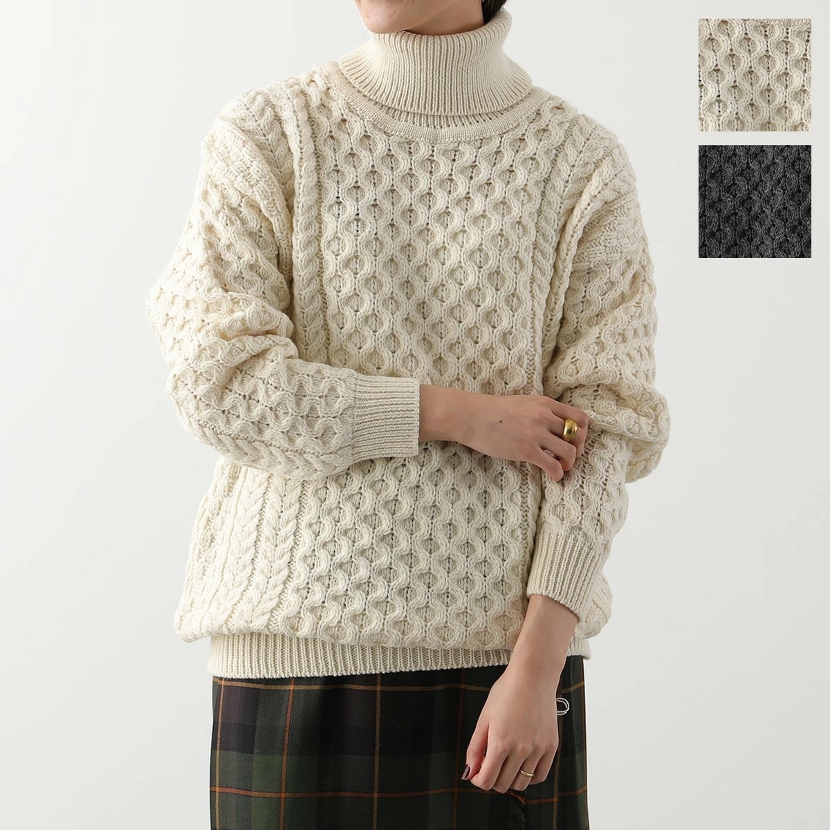 Aran Crafts アランクラフト アランセーター Merino Roll Neck Sweater R1949 レディース ニット タートルネック ウール 長袖 カラー2色