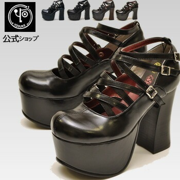 【公式SHOP特典キズ補修液付】 ヨースケ 厚底パンプス レディース黒 歩きやすい 11cm 太ヒール