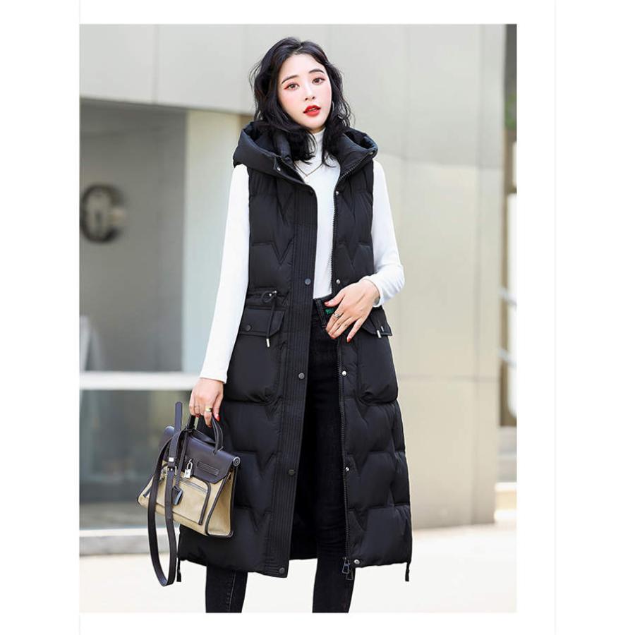 アウターベストきれいめ 中綿 秋冬 ベスト ロング アウター 前開き スタンドカラー ノースリーブ フード付き コート レーディス カジュアル 大人 あったか 防寒 キルティング 5,887円