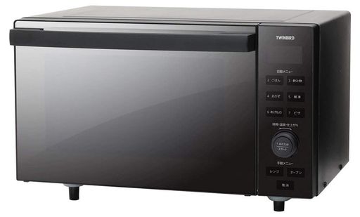 ツインバード オーブンレンジ フラットテーブル 一人暮らし 18L 110~200C 赤外線センサー 電子レンジ オーブン機能付き お手入れ簡単 ヘルツフリー ミラーデザイン ブラック DR-E857