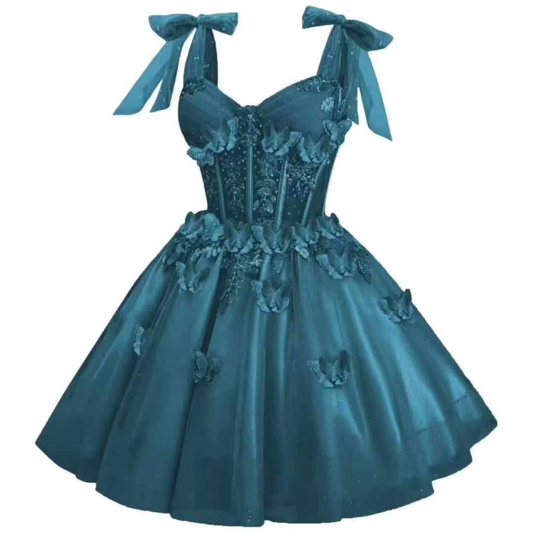 ヨーロッパやアメリカ風のイブニングドレス妖精のようなドレス学生の誕生日パーティー成人式重厚な司会者婚約パーティープリンセスチュールドレスホルタートップ美術試験ドレス