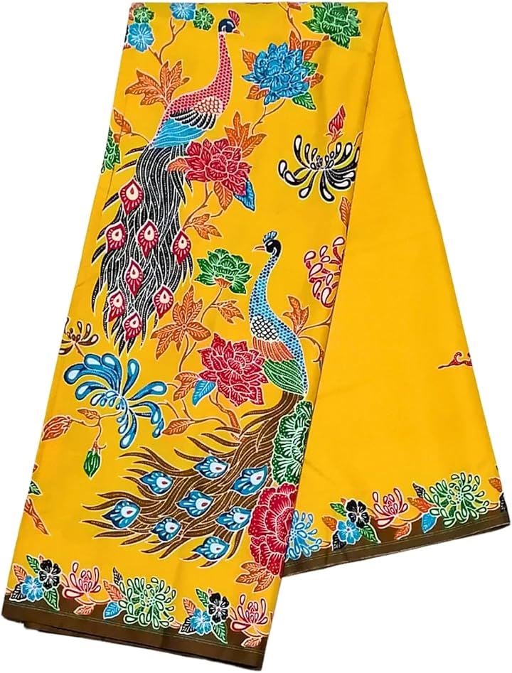 タイ バティック 柄 コットン プリント 生地 アジアン エスニック 布(c)