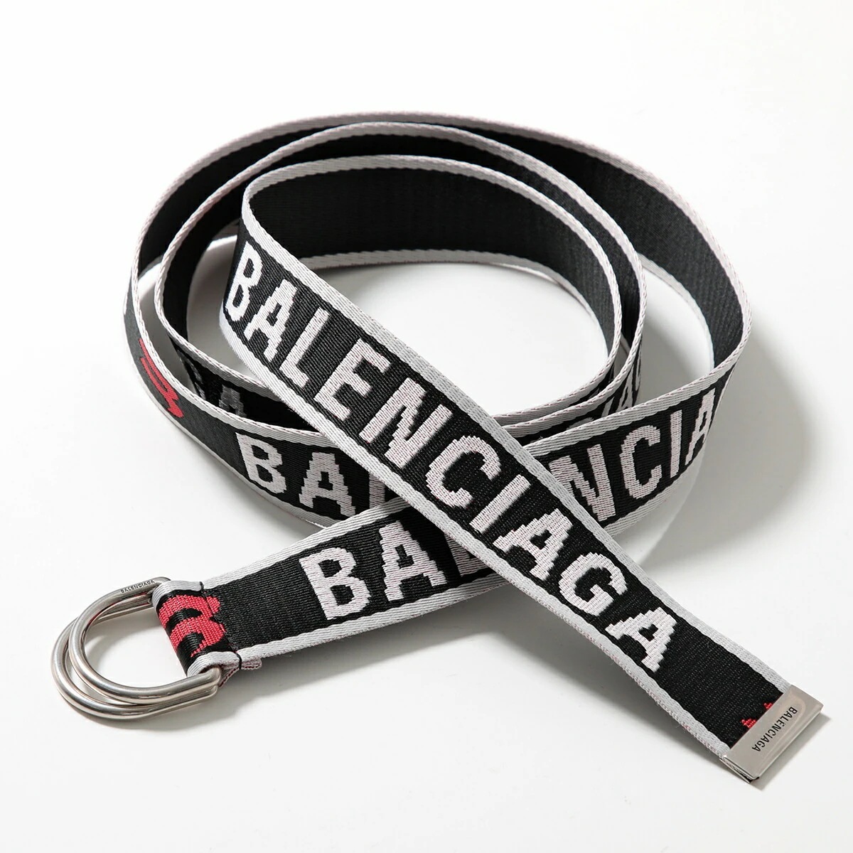 BALENCIAGA バレンシアガ スライダーベルト D RING BELT 35 703137 210AA レディース ジャガードロゴ Dカン ウェビングテープ 1063/BAL-GREY/CARM 58,764円