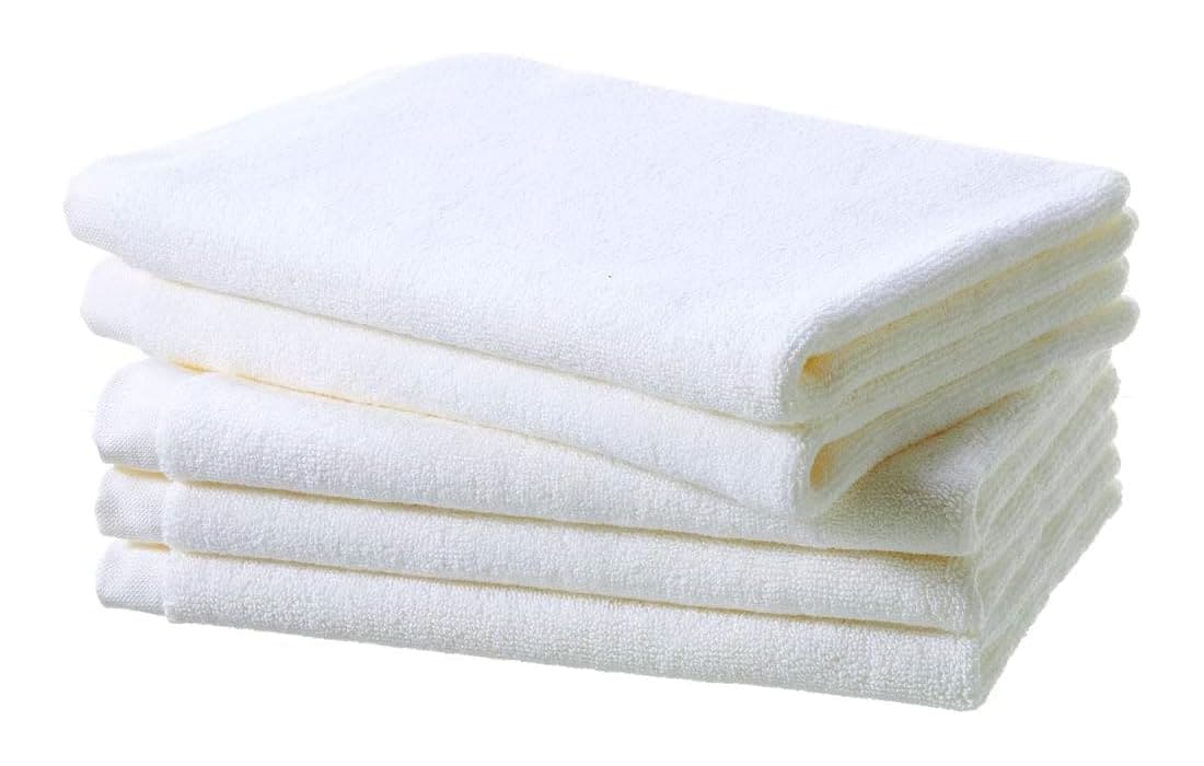 バスマット 5枚セット 日本製 泉州タオル（約42×65cm）ホワイト