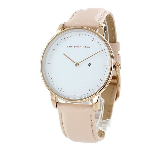 クリスチャンポール 腕時計 手表 誕生日 卒業祝い 入学祝い 就職祝い 娘 息子 メンズ レディース 白文字盤 ホワイト ピンクベージュ ペアにもおすすめ 誕生日プレゼント ポイント消化